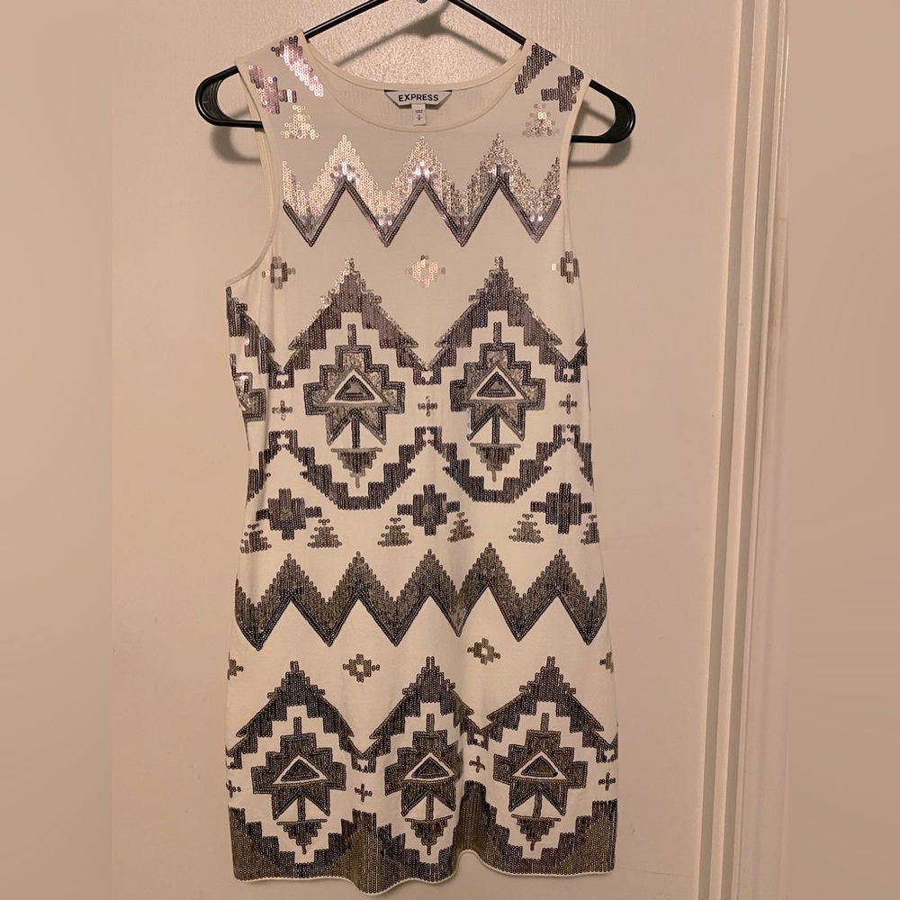 Express metallic sequin dress